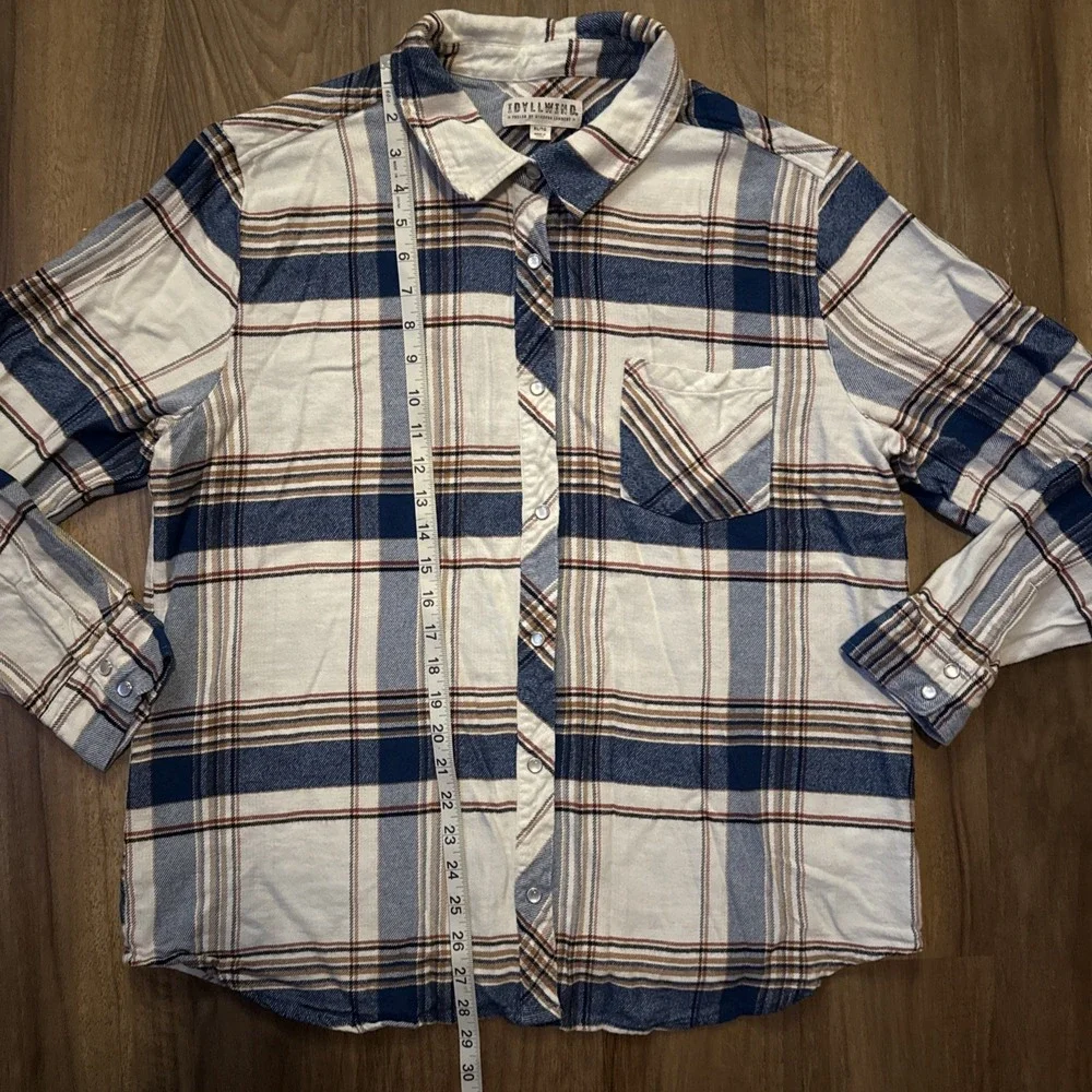 Idyllwind Miranda Lambert Shirt Womens XL White Blue Plaid Pearl Snap Western - Picture 6 of 12
